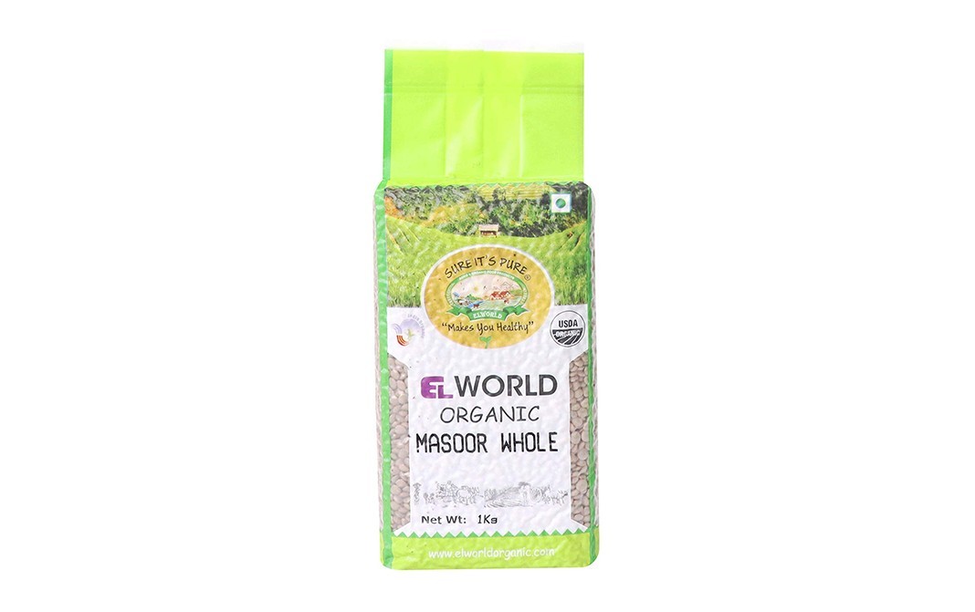 Elworld Organic Masoor Whole    Pack  1 kilogram